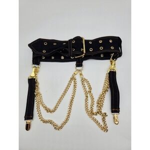 Women Denim Belt Gold Strap Hip Harness Belt Clip‎ Chain Waist Cinch Max 35"